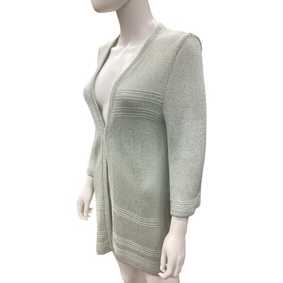 St.John Sport By Marie Gray Cardigan Women’s SZ S Fine Knit NoClosure Mint Color - Picture 2 of 5
